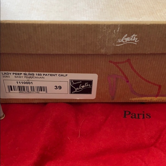 Christian Louboutin Lady Peep Sling Back PL Sz 9 - Picture 10 of 11